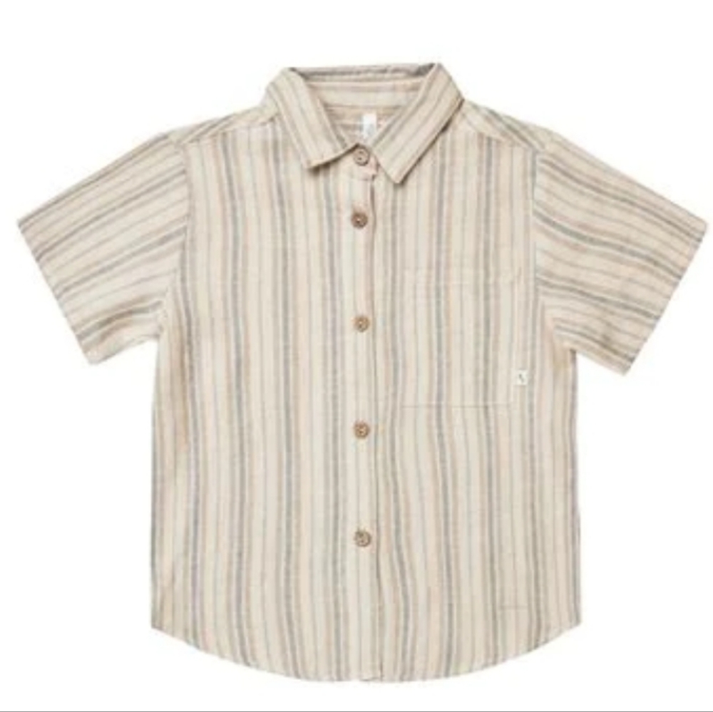 Rylee + Cru Short Sleeve Shirt - Rustic Stripe